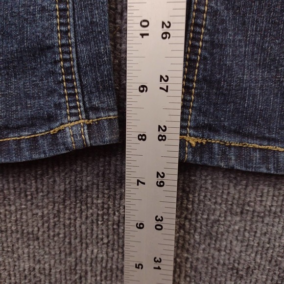 Womens Bongo Flirty Bootcut Jeans Size 7 Blue 14.5W 28.5 Inseam Decorated Pocket - Picture 5 of 11